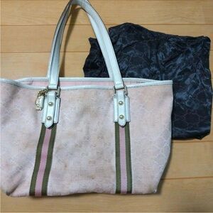Gucci Pink and Green Tote Bag